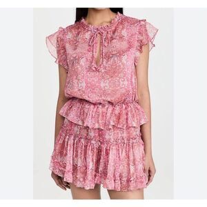 Misa Los Angeles Pink Floral Mini Dress